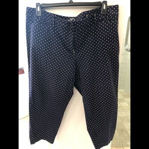 Navy Dot Curvy Crop Loft size 16